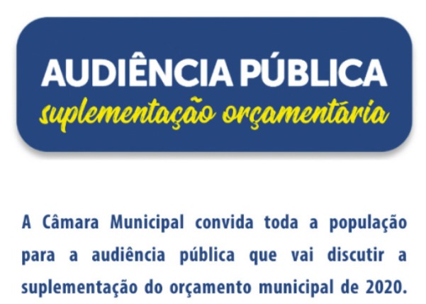 Suplementação do orçamento municipal é tema de audiência pública